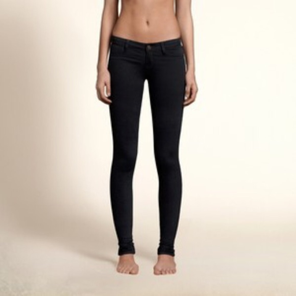 Hollister Super Skinny Low Rise Black Jeans